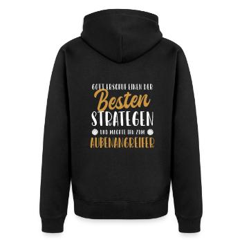 Außenangreifer Bester Stratege Volleyballerin - Unisex Premium Bio Zip Hoodie - Schwarz - Hinten - Nico (187cm)