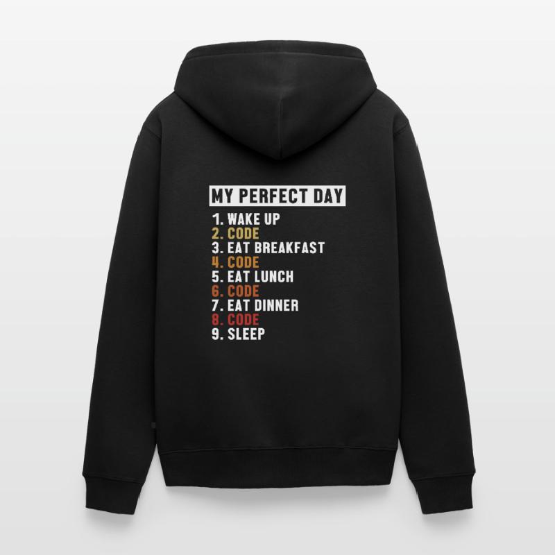 Coding Perfect Day Developer Softwareingenieur Unisex Premium Bio Zip Hoodie