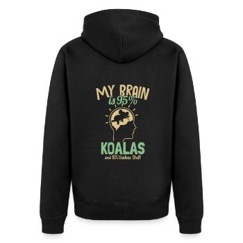 Mon cerveau est composé à 95% de Koalas Koalabear Eucalyptus Koala - Veste à capuche bio Premium Unisexe - noir - Dos - Nico (187cm)