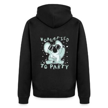 Koalafied To Party Koalabear Amoureux de l’eucalyptus - Veste à capuche bio Premium Unisexe - noir - Dos - Nico (187cm)