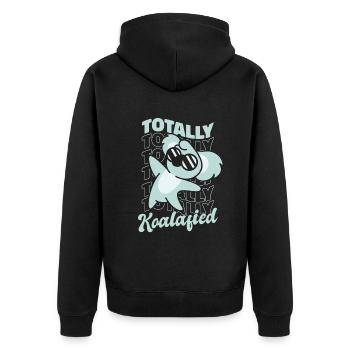 Totally Koalafied Koalabear Eukalyptus Lover Koala - Unisex Premium Bio Zip Hoodie - Schwarz - Hinten - Nico (187cm)