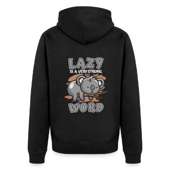 Paresseux est un mot très fort Koalabear Eucalyptus - Veste à capuche bio Premium Unisexe - noir - Dos - Nico (187cm)