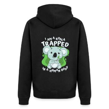 Je suis un koala piégé dans un corps humain Koalabear - Veste à capuche bio Premium Unisexe - noir - Dos - Nico (187cm)