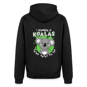 Pense à moi aussi Koalabear Amoureux de l’eucalyptus - Veste à capuche bio Premium Unisexe - noir - Dos - Nico (187cm)