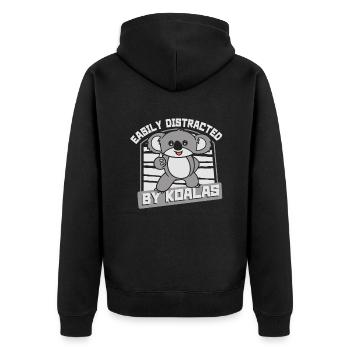 Easily Distracted By Koalas Koalabear Eucalyptus - Unisex Premium Organic Zip Hoodie - black - Back - Nico (187cm)