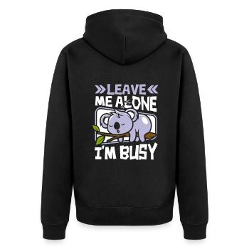 Laisse-moi tranquille, je suis occupé Koalabear Eucalyptus - Veste à capuche bio Premium Unisexe - noir - Dos - Nico (187cm)