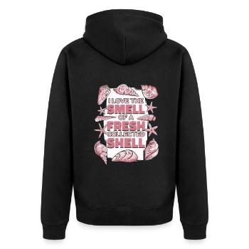 Odeur d’un coquillage fraîchement collecté Coquillage Coquillage - Veste à capuche bio Premium Unisexe - noir - Dos - Nico (187cm)
