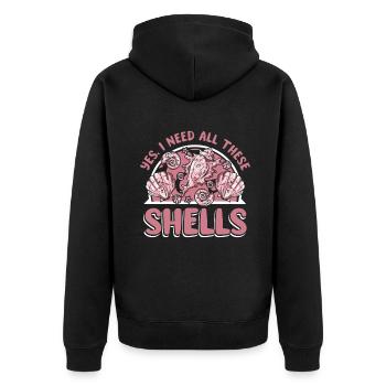 J’ai besoin de tous ces coquillages Bivalvia Shell Seashell - Veste à capuche bio Premium Unisexe - noir - Dos - Nico (187cm)