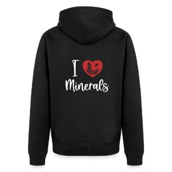 J’aime les minéraux Géologue Rockhounding Mineral - Veste à capuche bio Premium Unisexe - noir - Dos - Nico (187cm)