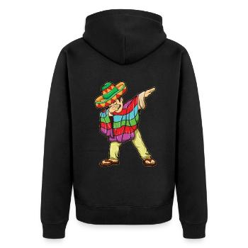 Poncho Mexicain Cinco De Mayo Muertos Taco Sombrero - Veste à capuche bio Premium Unisexe - noir - Dos - Nico (187cm)
