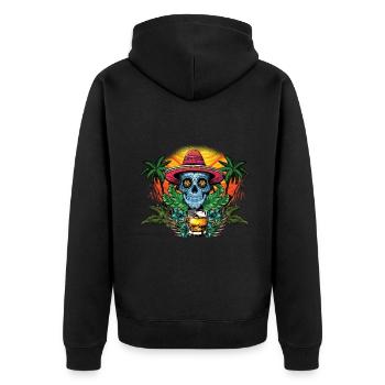 Tequila Fun Cinco De Mayo Muertos Taco Sombrero - Unisex Premium Bio Zip Hoodie - Schwarz - Hinten - Nico (187cm)