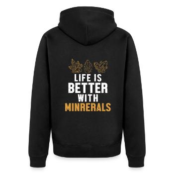 La vie est plus belle avec Minerals Géologue Minéral - Veste à capuche bio Premium Unisexe - noir - Dos - Nico (187cm)