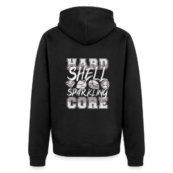 Hard Shell Sparkling Core Geologist Mineral - Unisex Premium Organic Zip Hoodie - black - Back - Nico (187cm)