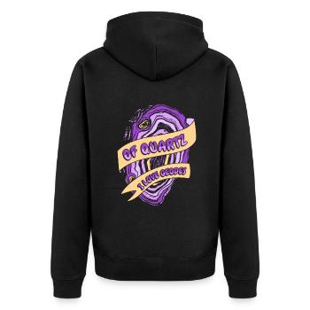 De Quartz j’aime les géodes géologue minéral - Veste à capuche bio Premium Unisexe - noir - Dos - Nico (187cm)