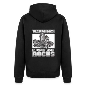 Kann spontan über Gesteine sprechen Mineral - Unisex Premium Bio Zip Hoodie - Schwarz - Hinten - Nico (187cm)