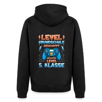 Niveau de l’école élémentaire Terminé Niveau 5 suivant. - Veste à capuche bio Premium Unisexe - noir - Dos - Nico (187cm)