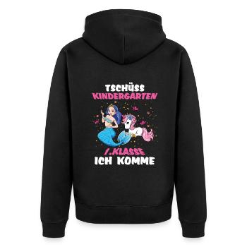 Bye Bye Kindergarten 1st Grade I'm Coming - Unisex Premium Organic Zip Hoodie - black - Back - Nico (187cm)