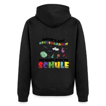Inscription Prends soin de toi Maternelle Je fais vibrer le - Veste à capuche bio Premium Unisexe - noir - Dos - Nico (187cm)