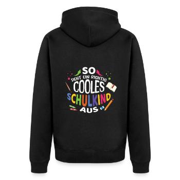 Voici à quoi ressemble un écolier vraiment cool - Veste à capuche bio Premium Unisexe - noir - Dos - Nico (187cm)