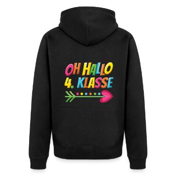 Oh bonjour l’école de 4e année - Veste à capuche bio Premium Unisexe - noir - Dos - Nico (187cm)