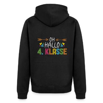 Oh bonjour l’école de 4e année - Veste à capuche bio Premium Unisexe - noir - Dos - Nico (187cm)