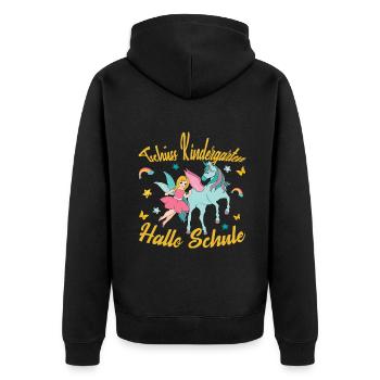 Inscription Bye Bye Kindergarten Hello School - Veste à capuche bio Premium Unisexe - noir - Dos - Nico (187cm)