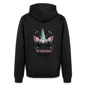 Elementary School Managed Unicorn Magic School - Unisex Premium Organic Zip Hoodie - black - Back - Nico (187cm)