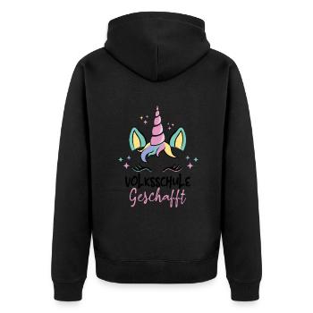 Elementary School Done Unicorn Magic School - Unisex Premium Organic Zip Hoodie - black - Back - Nico (187cm)