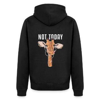 Not Today Nubian African Giraffidae Giraffe - Unisex Premium Organic Zip Hoodie - black - Back - Nico (187cm)