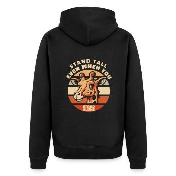 Steh aufrecht, auch wenn du alleine stehst Afrikaner - Unisex Premium Bio Zip Hoodie - Schwarz - Hinten - Nico (187cm)