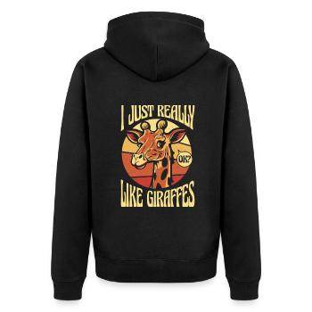 Tout comme les girafes girafes nubiennes - Veste à capuche bio Premium Unisexe - noir - Dos - Nico (187cm)