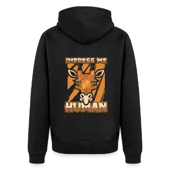 Impress Me Humain Giraffidés Africains Girafe Nubienne - Veste à capuche bio Premium Unisexe - noir - Dos - Nico (187cm)