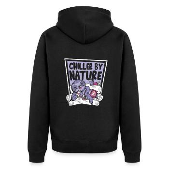 Chiller Von Natur aus Braunkehlige Pilosa folivora - Unisex Premium Bio Zip Hoodie - Schwarz - Hinten - Nico (187cm)