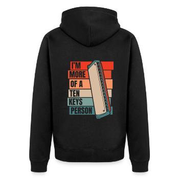 Je suis plus d’une bouche harmoniste de la personne à dix clés - Veste à capuche bio Premium Unisexe - noir - Dos - Nico (187cm)