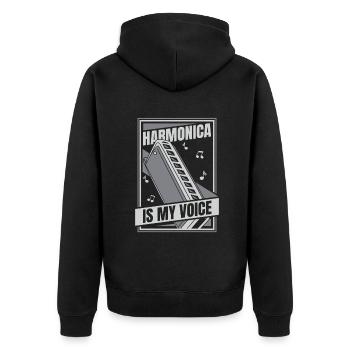 L’harmonica est ma voix Harmoniste Harmoniste - Veste à capuche bio Premium Unisexe - noir - Dos - Nico (187cm)