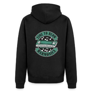 Il est temps de souffler Harmonica Bouche Harmoniste Harmonist - Veste à capuche bio Premium Unisexe - noir - Dos - Nico (187cm)