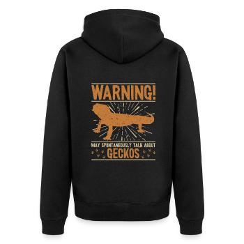 peut parler spontanément de Geckos Lézard - Veste à capuche bio Premium Unisexe - noir - Dos - Nico (187cm)