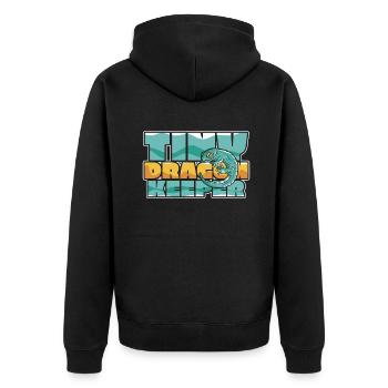 Winziger Drachenhüter Schopfeidechse Gekkota Leopard - Unisex Premium Bio Zip Hoodie - Schwarz - Hinten - Nico (187cm)