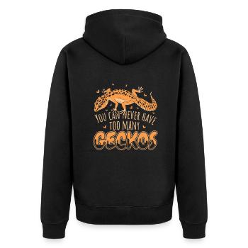 On ne peut jamais avoir trop de geckos gekkota à crête - Veste à capuche bio Premium Unisexe - noir - Dos - Nico (187cm)