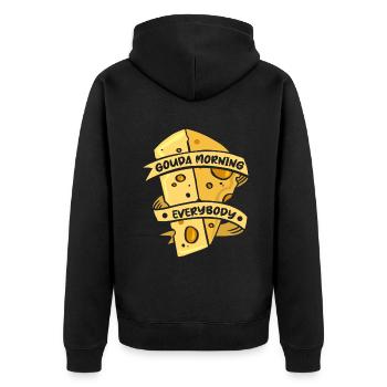 Gouda Morning Everbody Maker Fromager Queso - Veste à capuche bio Premium Unisexe - noir - Dos - Nico (187cm)