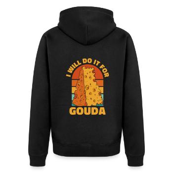 Je le ferai pour le fromager Gouda Queso - Veste à capuche bio Premium Unisexe - noir - Dos - Nico (187cm)