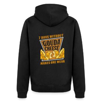 7 jours sans gouda font un queso faible - Veste à capuche bio Premium Unisexe - noir - Dos - Nico (187cm)