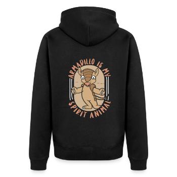 Le tatou est mon Animal Fée rose - Veste à capuche bio Premium Unisexe - noir - Dos - Nico (187cm)