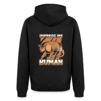 Impress Me Human Fée Rose Cingulata Amant - Veste à capuche bio Premium Unisexe - noir - Dos - Nico (187cm)