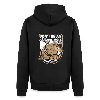 Sei keine Armadillhole Pink Fairy - Unisex Premium Bio Zip Hoodie - Schwarz - Hinten - Nico (187cm)