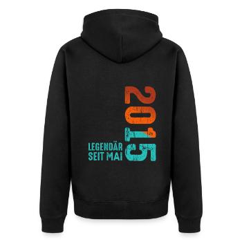 Edition Limitée Mai 2015 Légendaire Depuis Mai 2015 - Veste à capuche bio Premium Unisexe - noir - Dos - Nico (187cm)