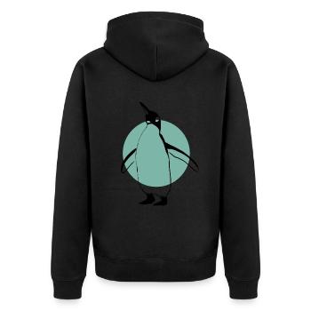 Oiseau de mer Roi Empereur Pingouin Amoureux Pingouin - Veste à capuche bio Premium Unisexe - noir - Dos - Nico (187cm)