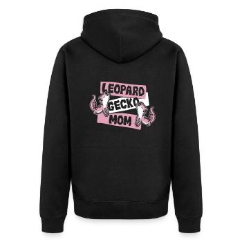 Leopard Gecko Mama Schopfeidechse Gekkota Leopard - Unisex Premium Bio Zip Hoodie - Schwarz - Hinten - Nico (187cm)