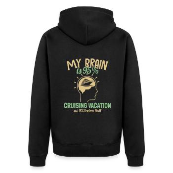 Mon cerveau est composé à 95 % de passagers de vacances en croisière - Veste à capuche bio Premium Unisexe - noir - Dos - Nico (187cm)