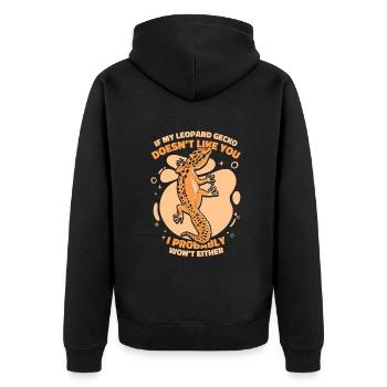 Si mon gecko léopard ne t’aime pas Gekkota - Veste à capuche bio Premium Unisexe - noir - Dos - Nico (187cm)